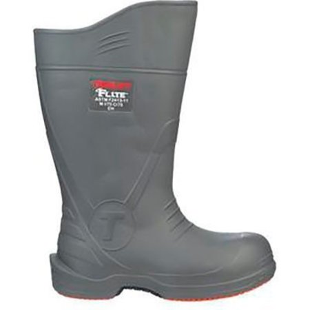TINGLEY Flite® Knee Boot, Size 4, 15"H, Composite Toe, Chevron-Plus® Outsole, Gray W/ Org Sole 28259.04